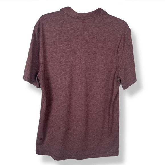 lululemon Men's Evolution Golf Polo Short Sleeve Shirt Heathered Burgundy - Picture 3 of 5